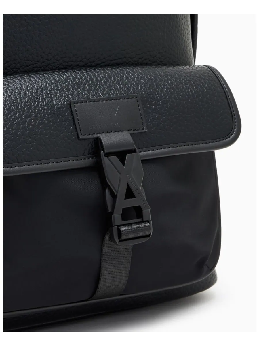 Мужской рюкзак из зернистой искусственной кожи с пряжкой A|X Armani Exchange — изображение 2 из 5, черный