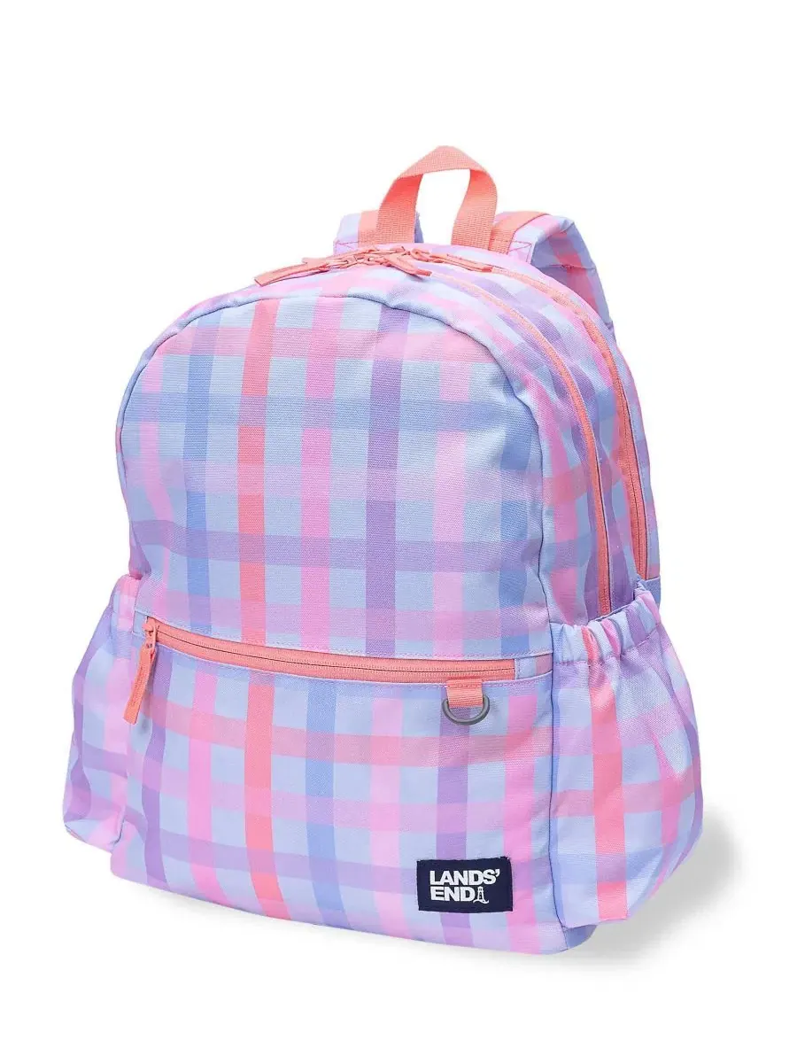 Детский рюкзак с принтом, Techpack Medium Lands' End — изображение 1 из 4, розовый