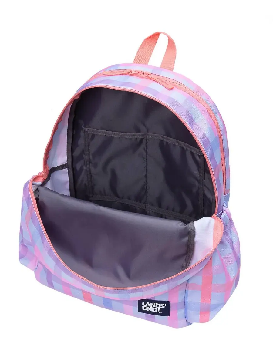 Детский рюкзак с принтом, Techpack Medium Lands' End — изображение 3 из 4, розовый