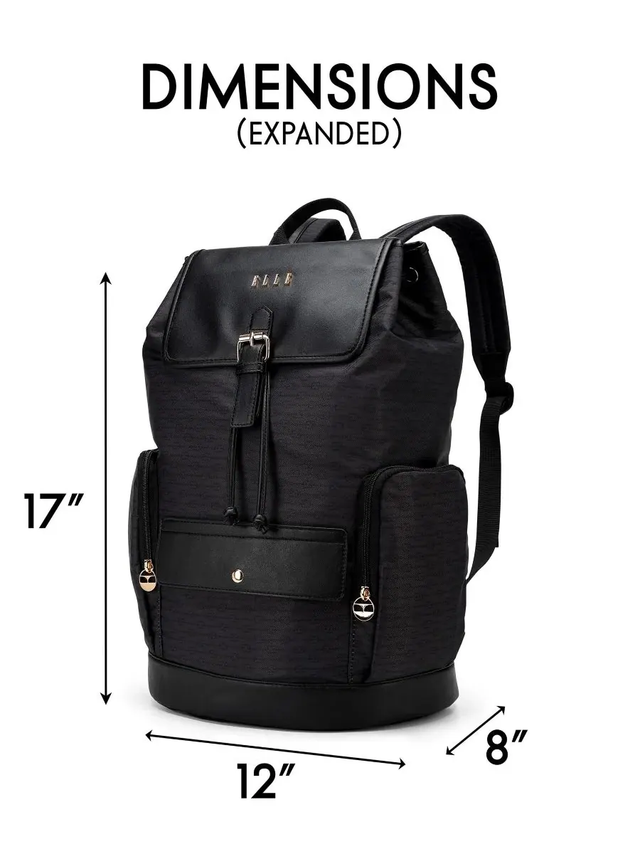Рюкзак 24.8 л с монограммой Eleganza 17" ELLE — изображение 5 из 7, черный