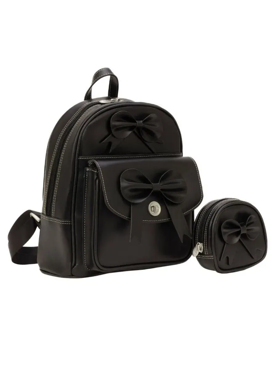 Рюкзак мини с бантом Acadia Mini Bow Backpack McKlein — изображение 2 из 4, черный