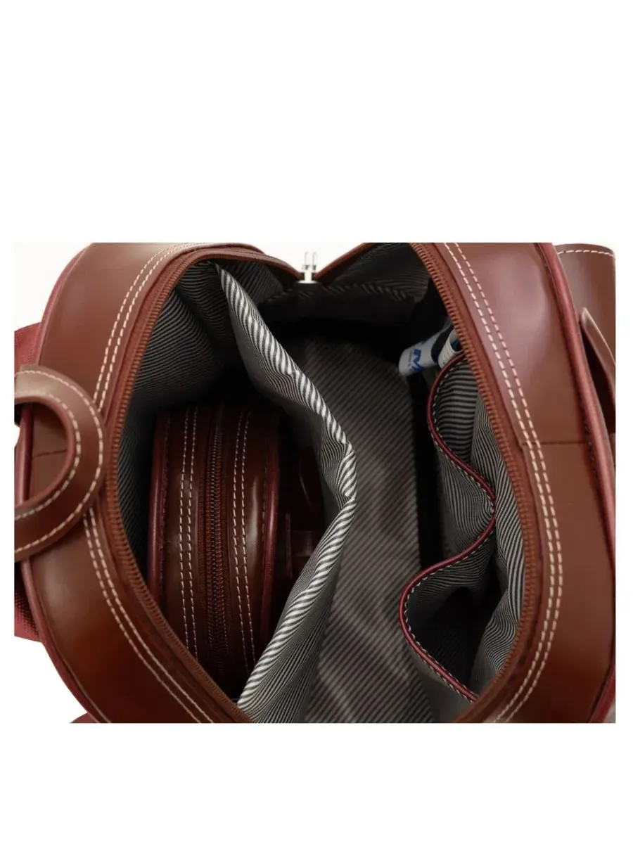 Рюкзак мини с бантом Acadia Leather Mini Bow Backpack McKlein — изображение 3 из 6, бордовый
