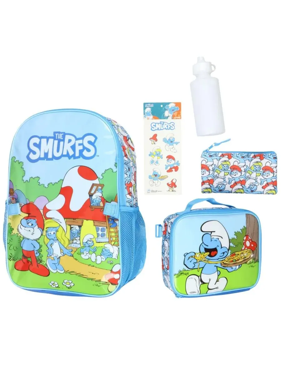 Рюкзак детский Smurfs 5 предметов с ланч-боксом
