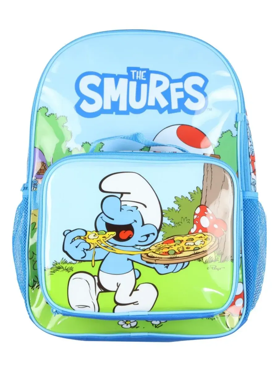 Рюкзак детский Smurfs 5 предметов с ланч-боксом — изображение 2 из 3, синий