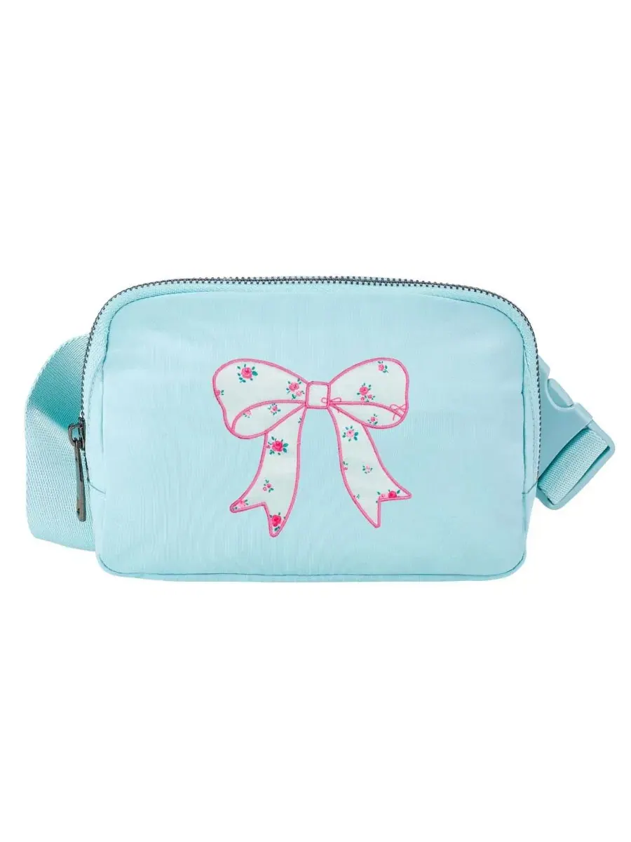 Поясная сумка с цветочным бантом Sky Floral Bow Patch Belt Bag Sweet Wink