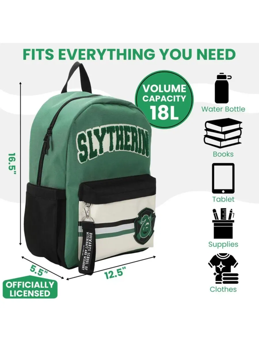 Рюкзак с принтом Slytherin Crest Harry Potter — изображение 3 из 11, зеленый черный