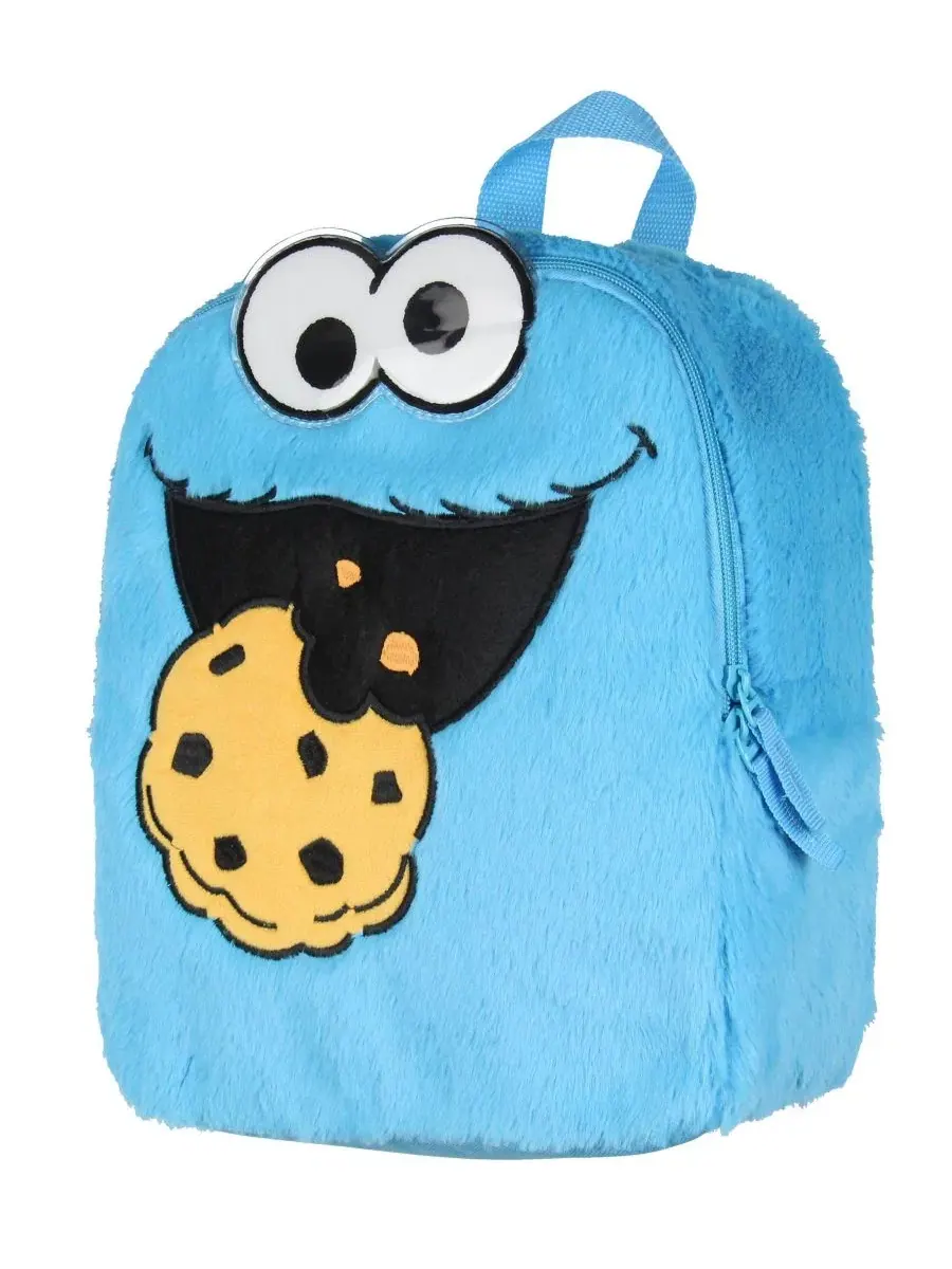 Рюкзак с плюшевым Коржиком Smile Face 30 см Sesame Street — изображение 2 из 3, синий