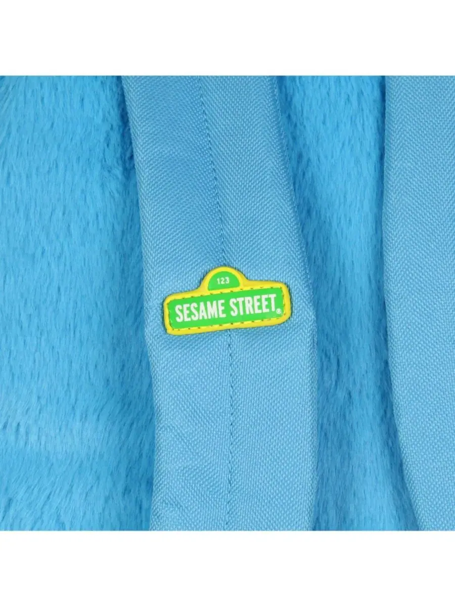Рюкзак с плюшевым Коржиком Smile Face 30 см Sesame Street — изображение 3 из 3, синий