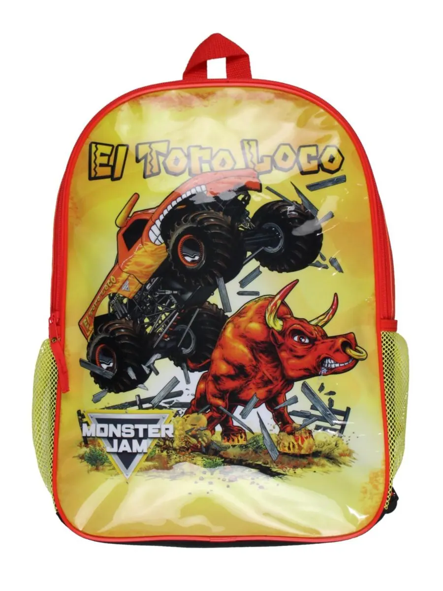 Рюкзак El Toro Loco Truck, школьная сумка для книг Monster Jam — изображение 3 из 3, оранжевый