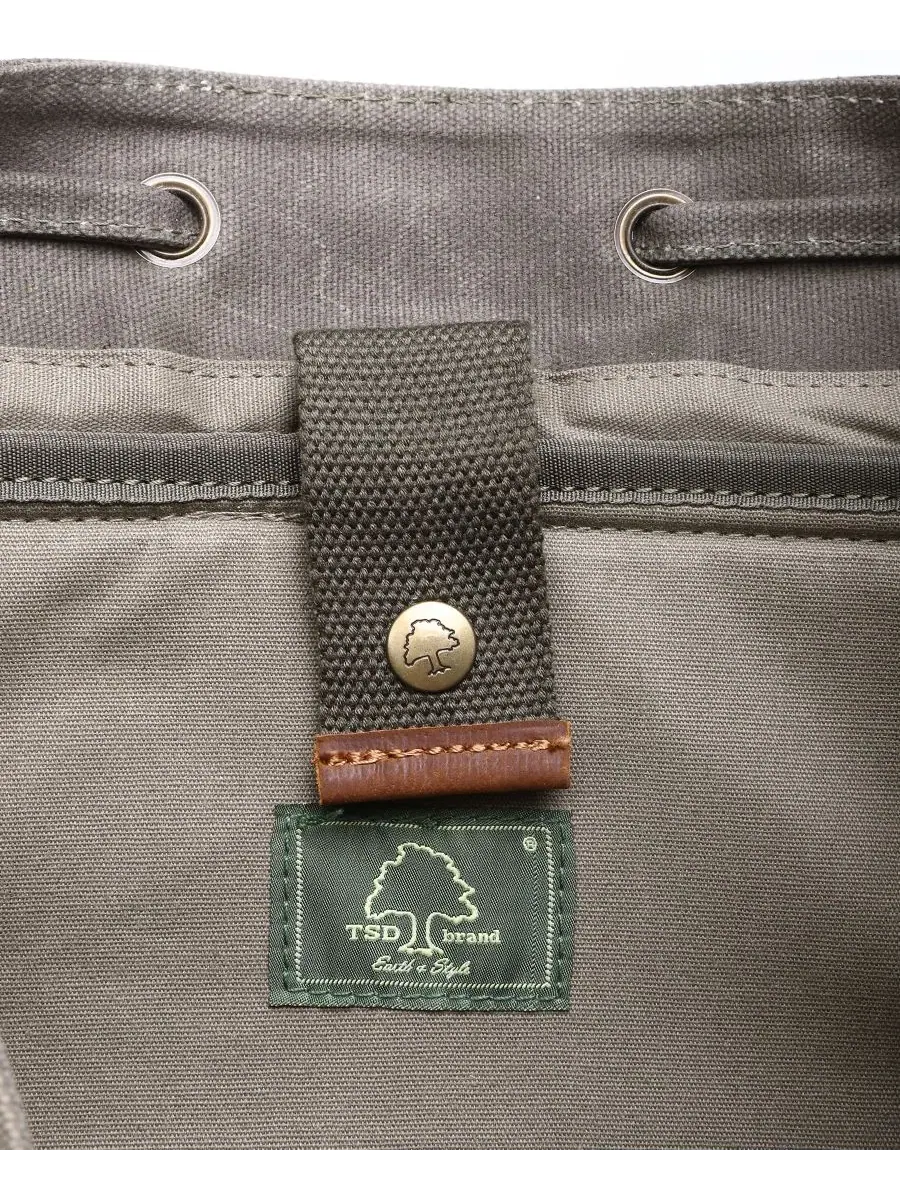 Рюкзак-сумка из вощеного холста Stone Creek TSD BRAND — изображение 6 из 10, оливковый