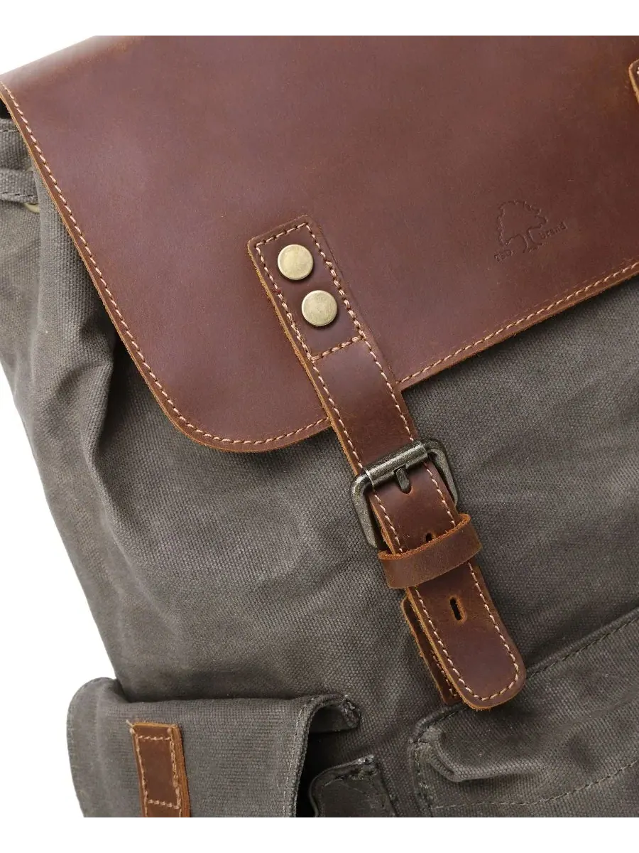 Рюкзак-сумка из вощеного холста Stone Creek TSD BRAND — изображение 8 из 10, оливковый