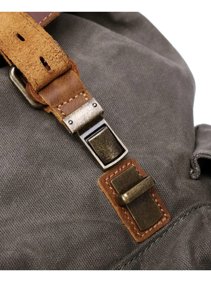 Рюкзак-сумка из вощеного холста Stone Creek TSD BRAND — изображение 9 из 10, оливковый