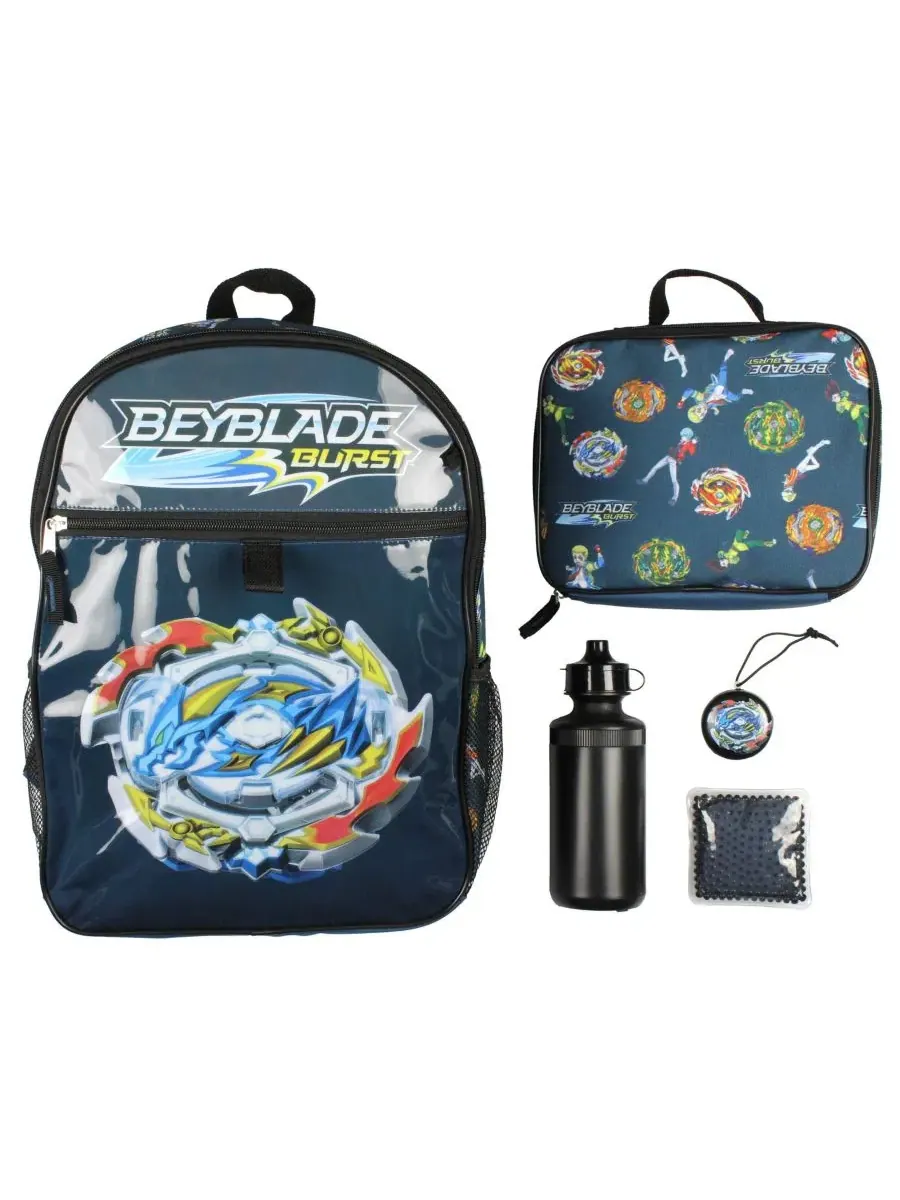 Рюкзак детский с принтом с ланч-боксом и бутылкой, Burst Spinner Tops Beyblade