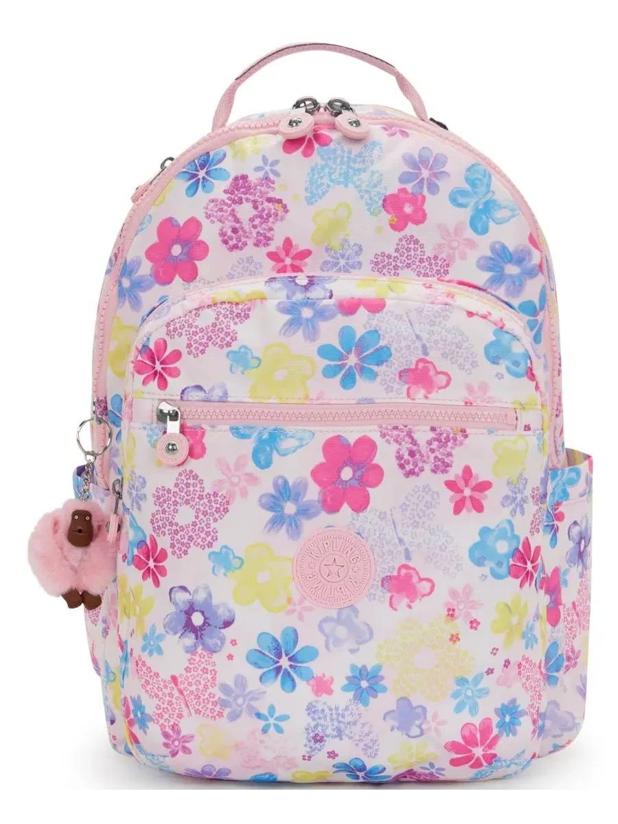 Рюкзак средний с отделением для ноутбука 15 дюймов Seoul Kipling, Flower Stamp