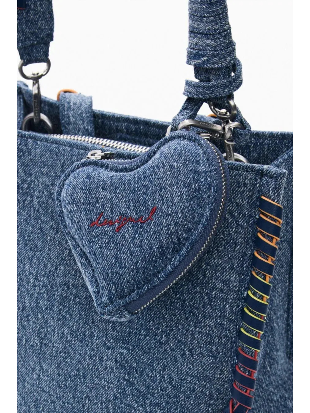 Рюкзак из денима с сердечком Desigual — изображение 6 из 6, светлый синий