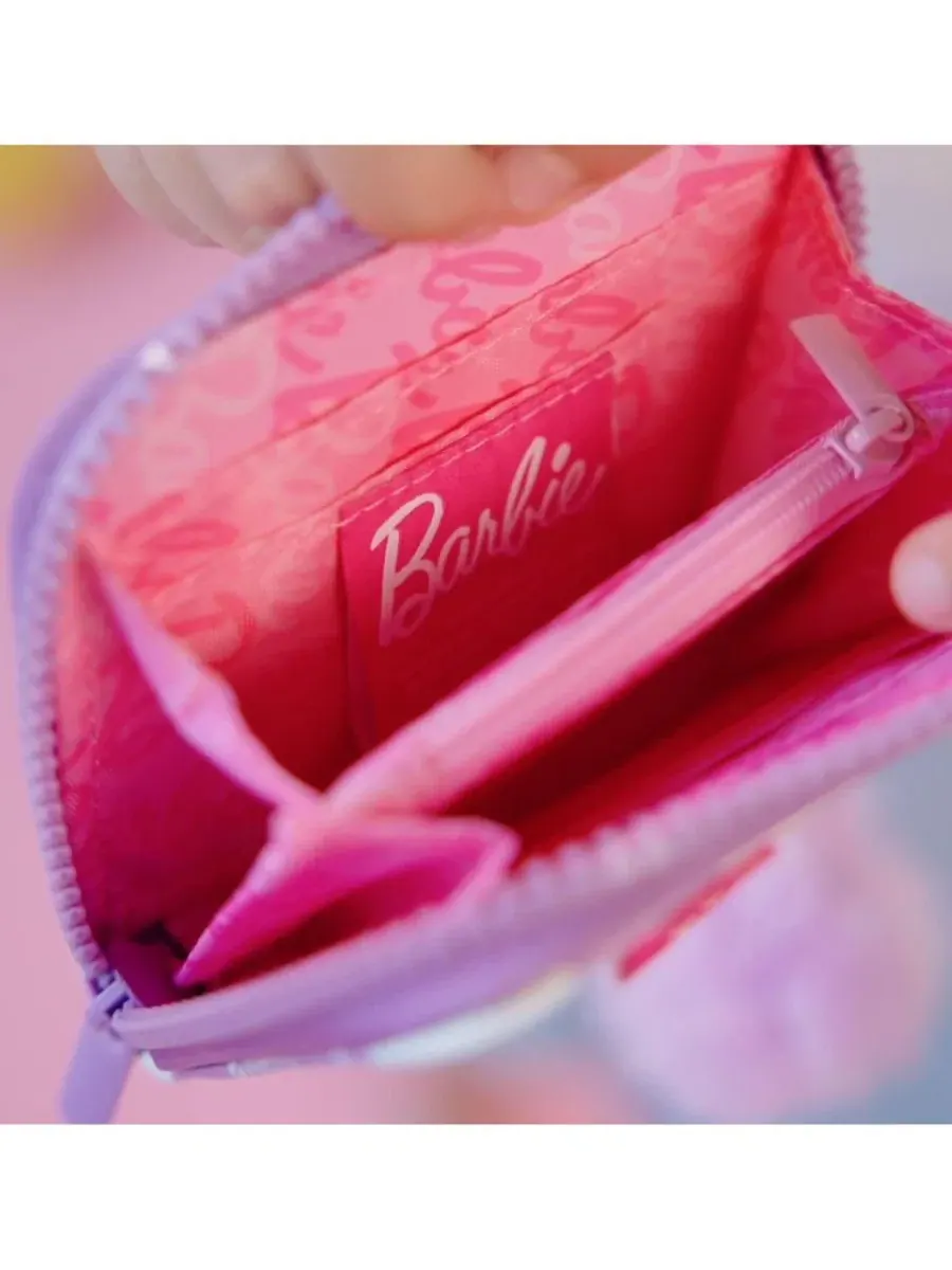 Детская сумка-хобо с шахматным принтом Barbie — изображение 4 из 5, фиолетовый/белый