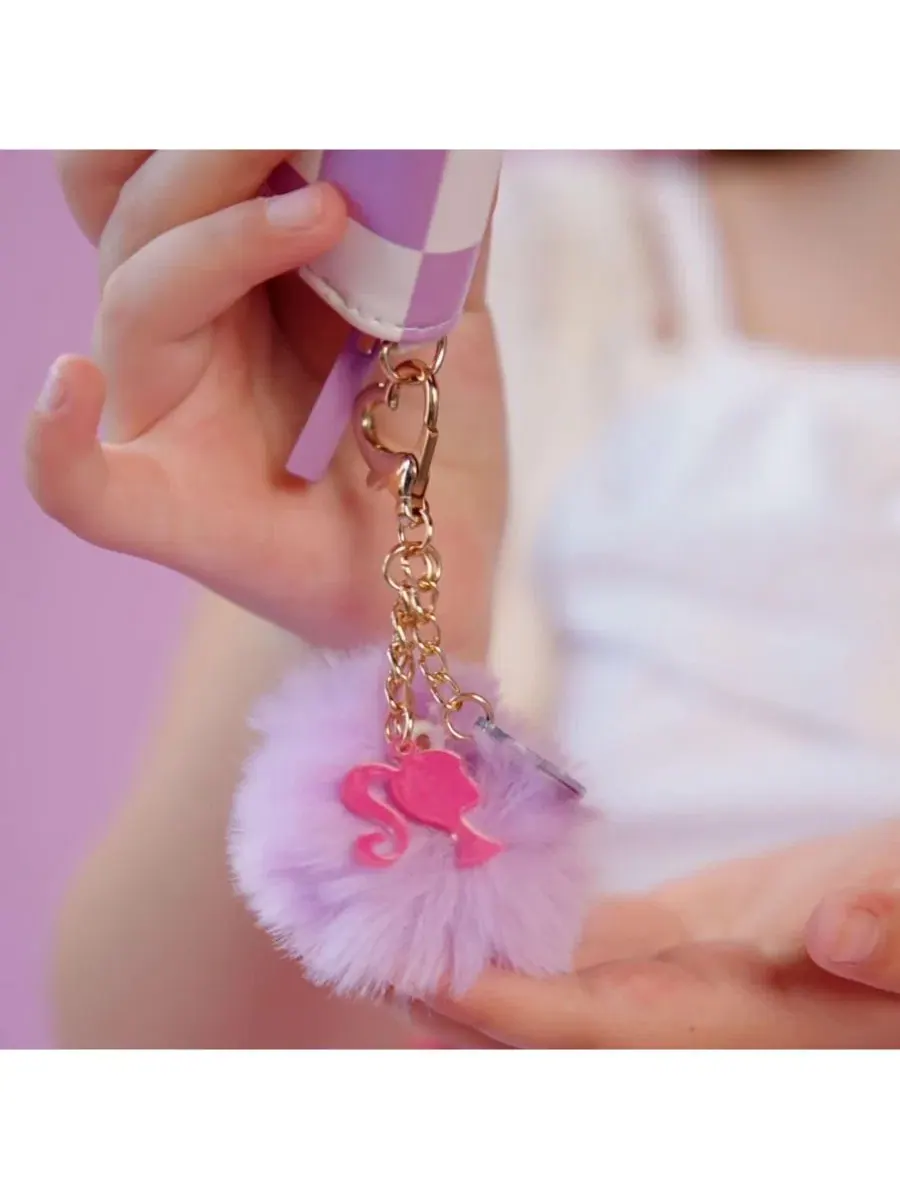 Детская сумка-хобо с шахматным принтом Barbie — изображение 5 из 5, фиолетовый/белый
