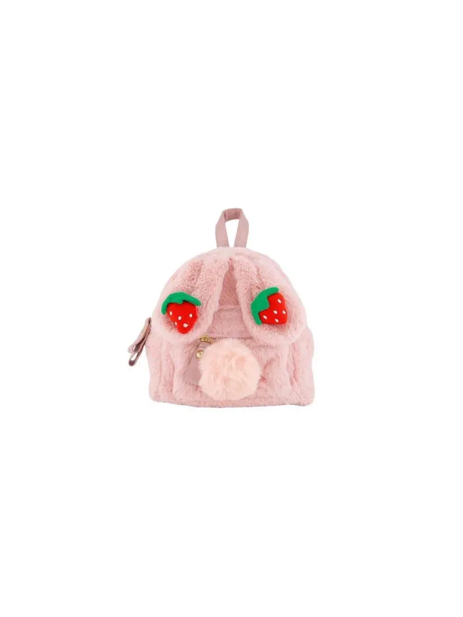 Детская сумка-рюкзак в виде кролика с клубничными деталями, Frosted Strawberry Deux par Deux