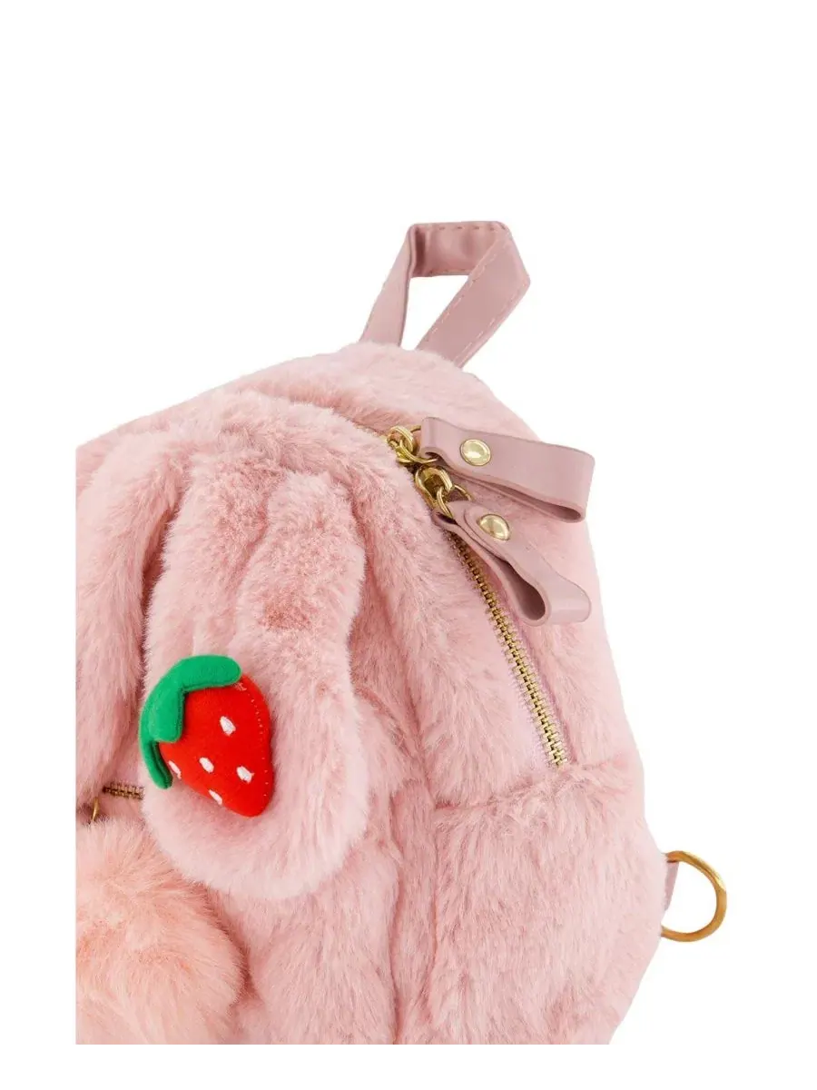 Детская сумка-рюкзак в виде кролика с клубничными деталями, Frosted Strawberry Deux par Deux — изображение 4 из 4