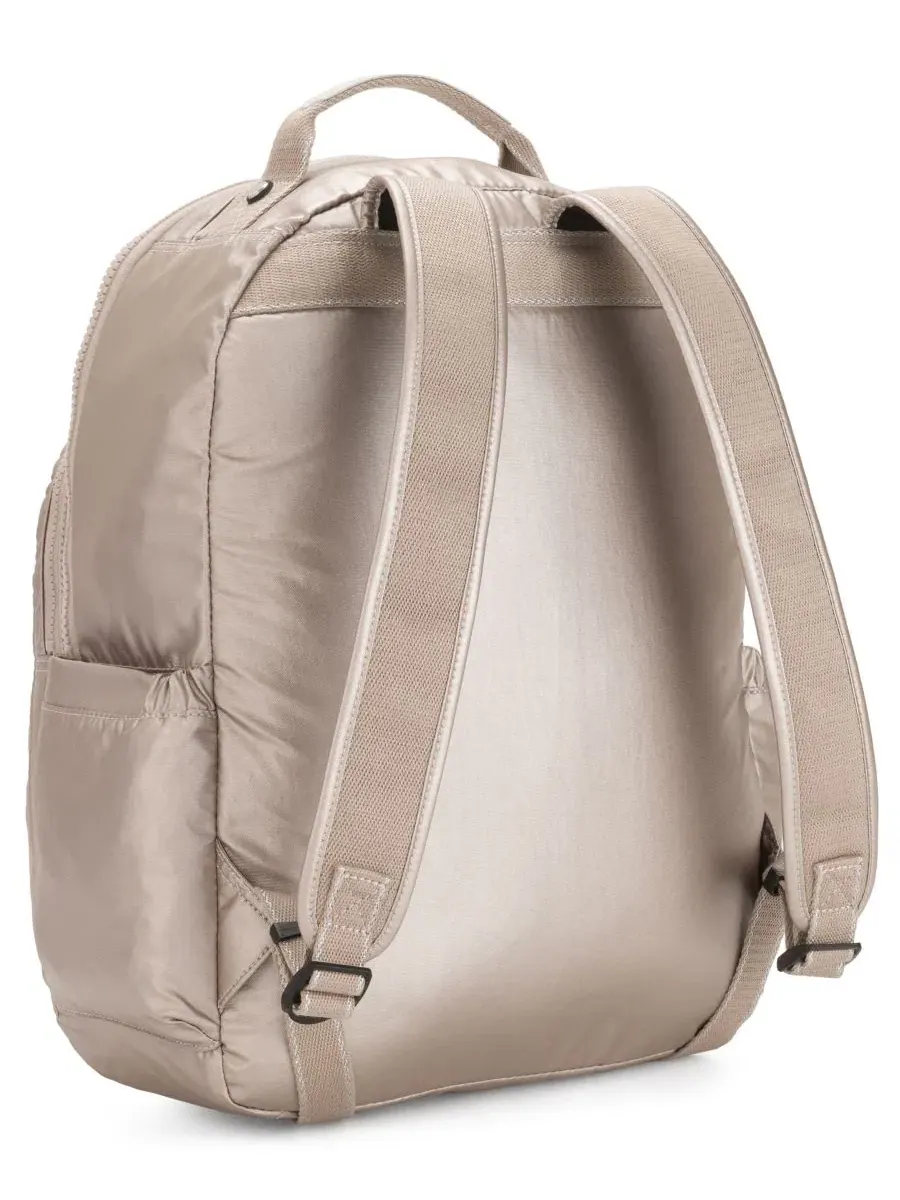 Рюкзак нейлоновый с отделением для ноутбука Seoul XL Kipling — изображение 4 из 5, металлик