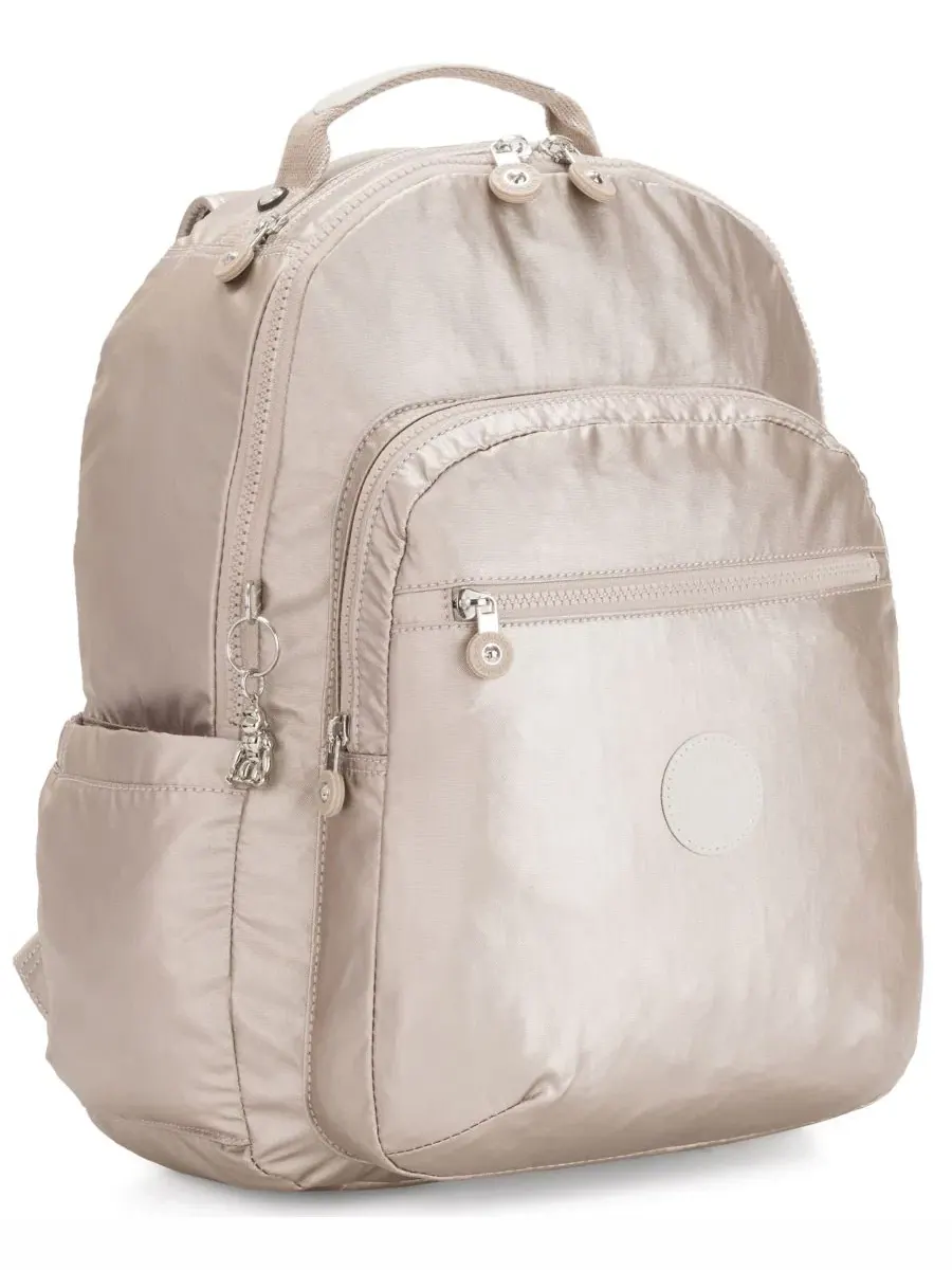 Рюкзак нейлоновый с отделением для ноутбука Seoul XL Kipling — изображение 5 из 5, металлик