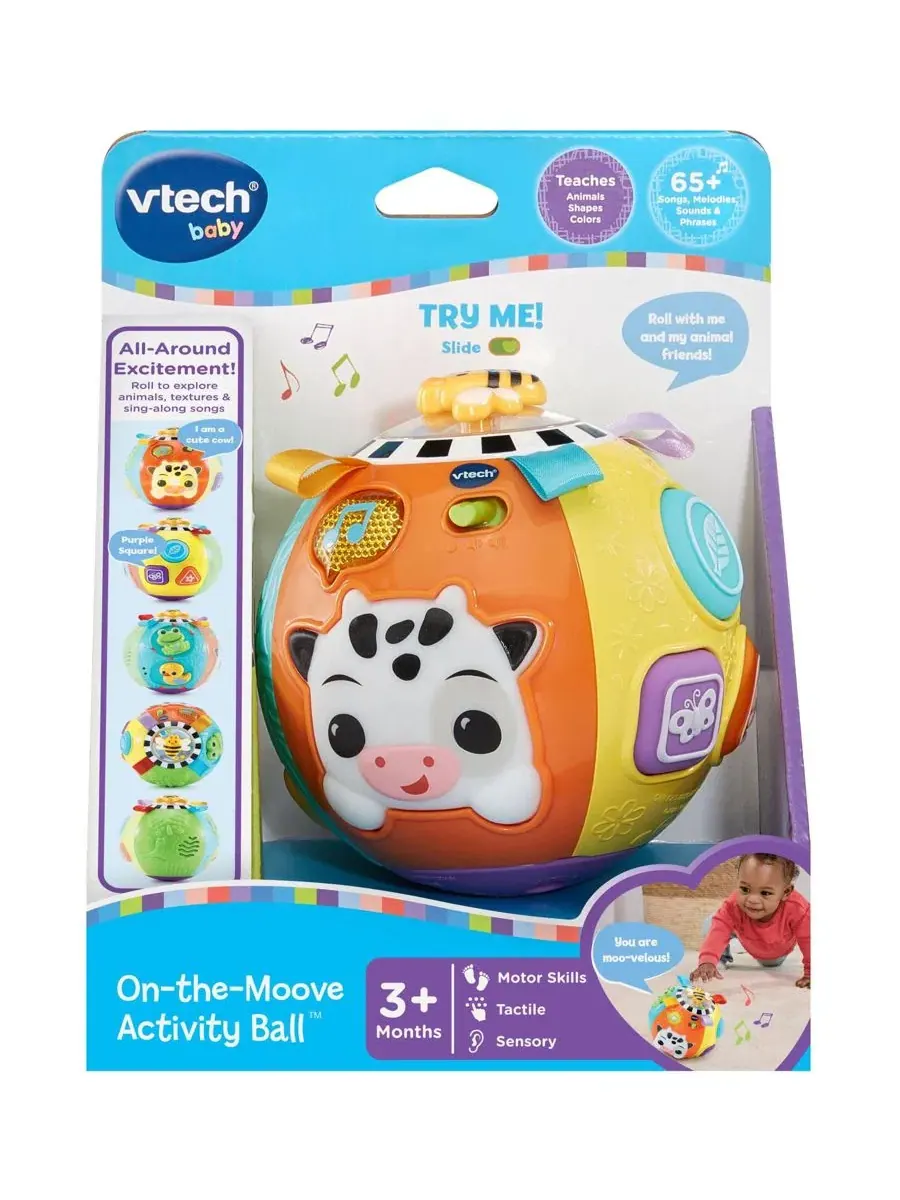 Развивающий мяч-каталка VTech, Baby On-The-Moove Activity Ball — изображение 2 из 6, нет цвета