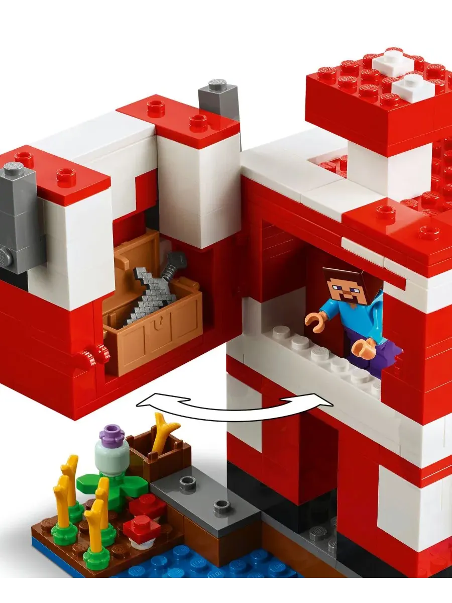 Конструктор LEGO Minecraft Дом муушрумов, 500 деталей LEGO — изображение 6 из 10, мульти