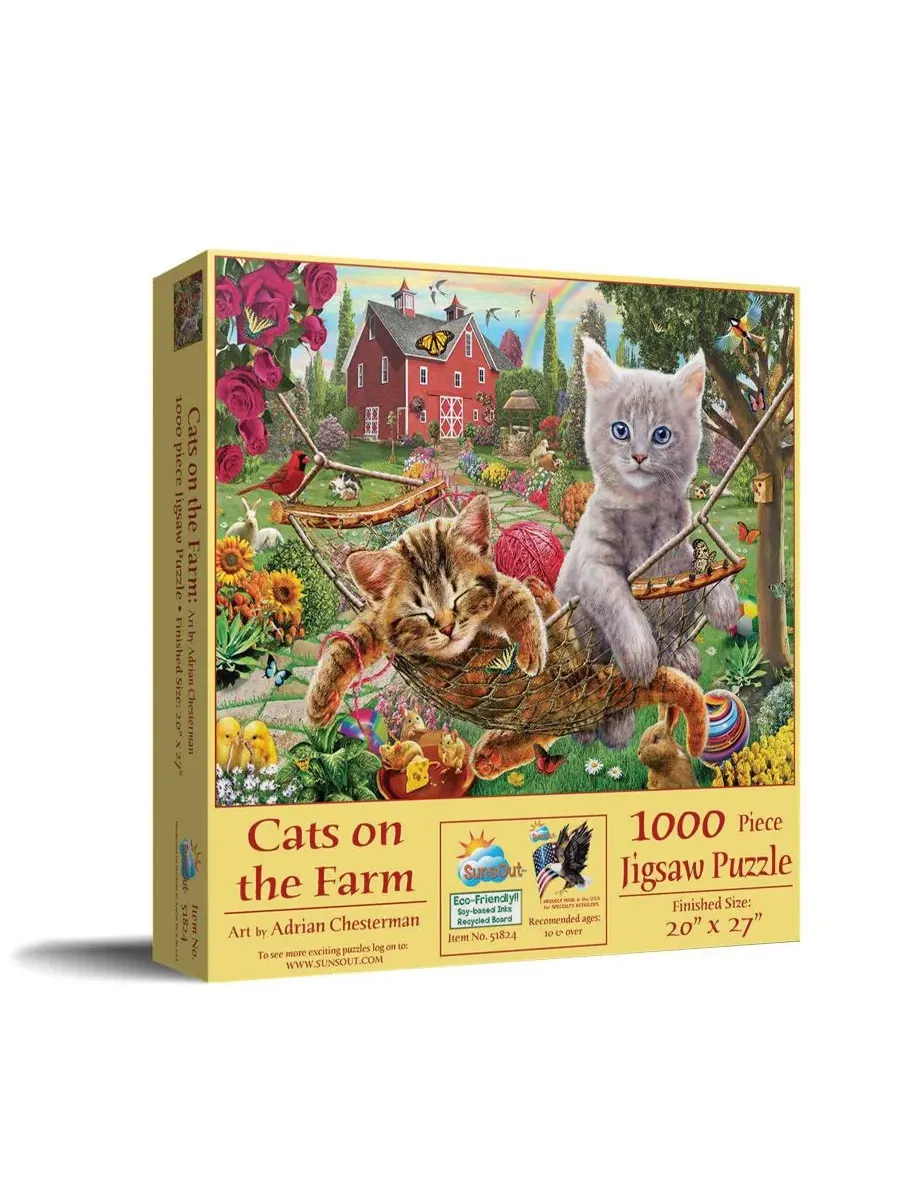Пазл 1000 элементов Cats on the Farm SunsOut — мульти