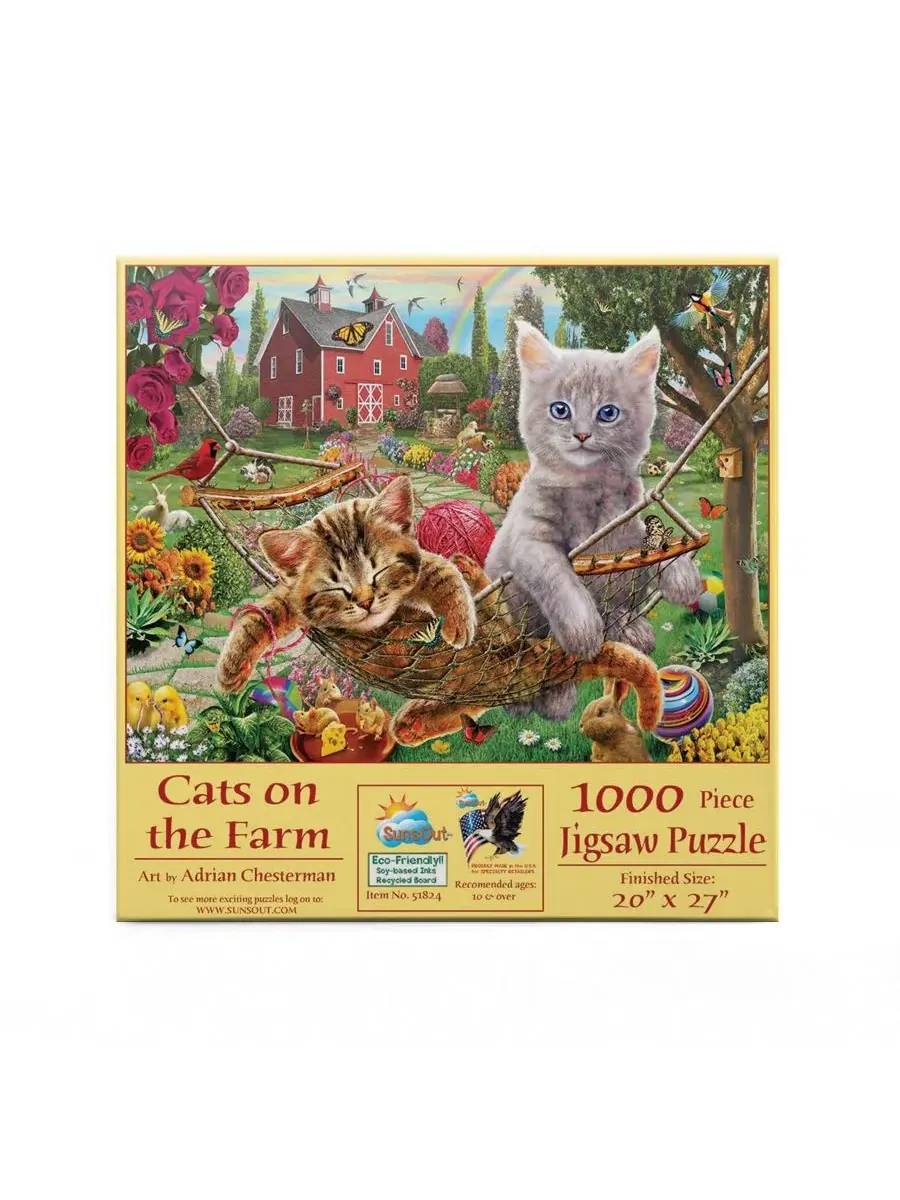 Пазл 1000 элементов Cats on the Farm SunsOut — изображение 2 из 5, нет цвета