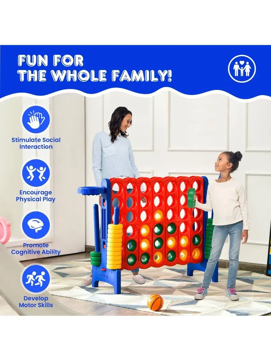Гигантский игровой набор «4 очка» высотой 76 см Sugift — изображение 4 из 9, синий