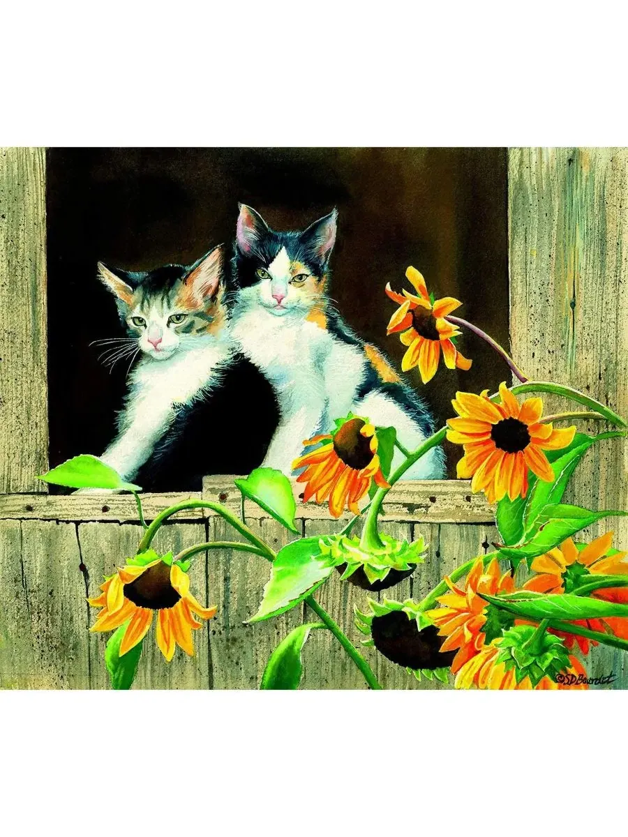 Пазл «Котята и подсолнухи» (550 деталей) для взрослых Sunsout — изображение 4 из 5, нет цвета