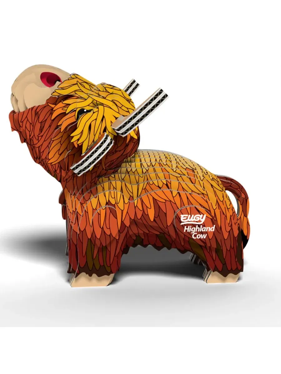 Объемный 3D-пазл Highland Cow из картона Eugy — изображение 3 из 3, коричневый