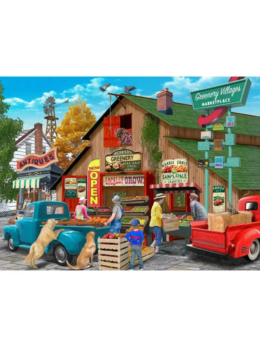 Пазл Greenery Villages из 1000 деталей для взрослых Sunsout — изображение 3 из 5, нет цвета