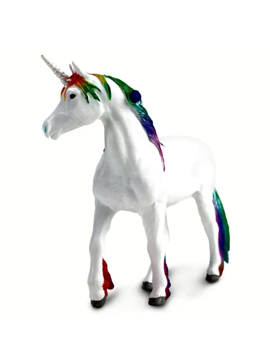 Фигурка единорога Rainbow Unicorn, Safari Ltd — изображение 3 из 3, нет цвета