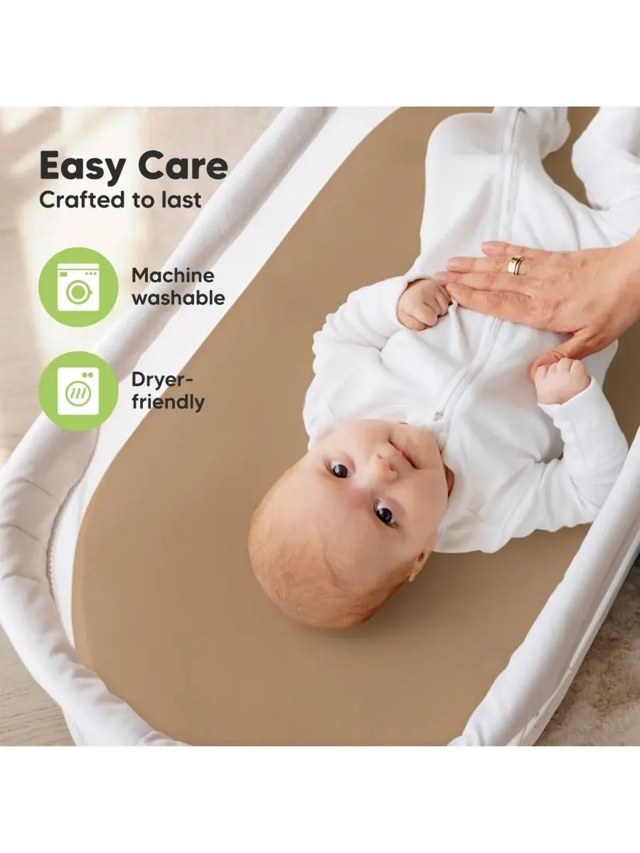 Комплект из 2 простыней для детской люльки Soothe, простыни для матраса прикроватной люльки — изображение 7 из 9, пекан