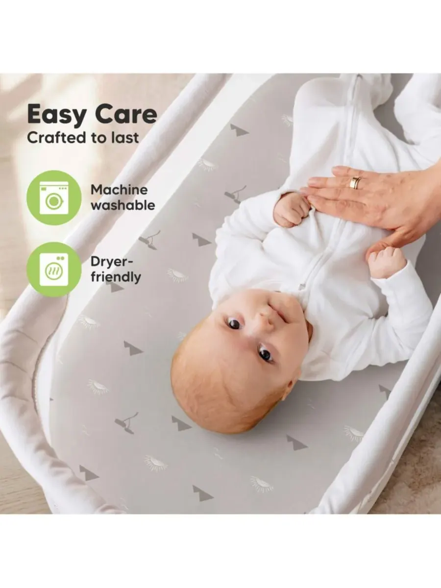 Комплект из 2 простыней для детской люльки Soothe, простыни для матраса прикроватной люльки — изображение 7 из 10