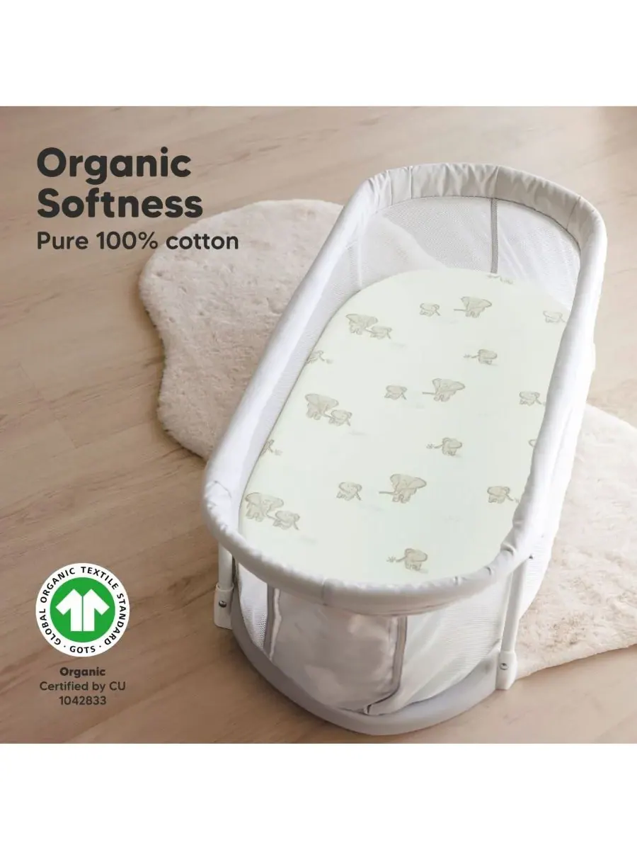Комплект из 2 простыней для детской люльки Soothe, простыни для матраса прикроватной люльки — изображение 2 из 9