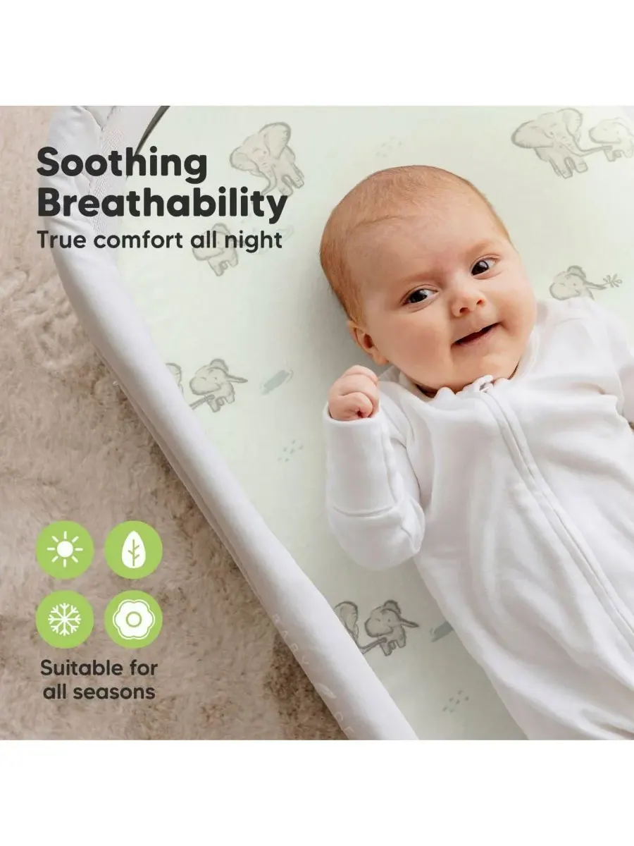 Комплект из 2 простыней для детской люльки Soothe, простыни для матраса прикроватной люльки — изображение 4 из 9