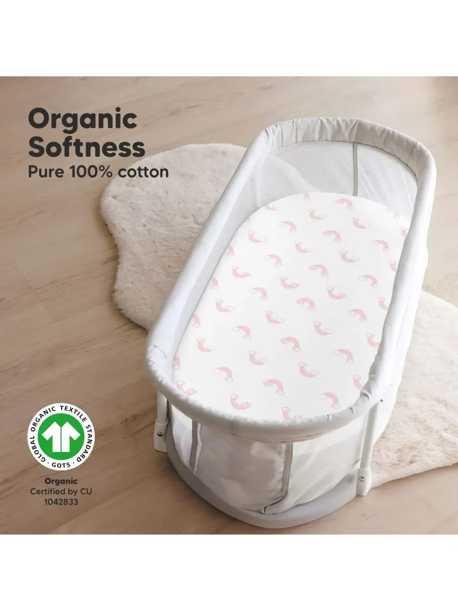 Комплект из 2 простыней для детской люльки Soothe, простыни для матраса прикроватной люльки — изображение 2 из 9