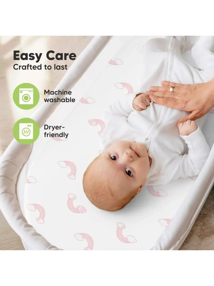 Комплект из 2 простыней для детской люльки Soothe, простыни для матраса прикроватной люльки — изображение 7 из 9