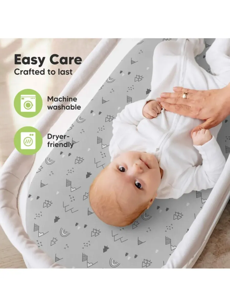 Комплект из 2 простыней для детской люльки Soothe, простыни для матраса прикроватной люльки — изображение 7 из 9