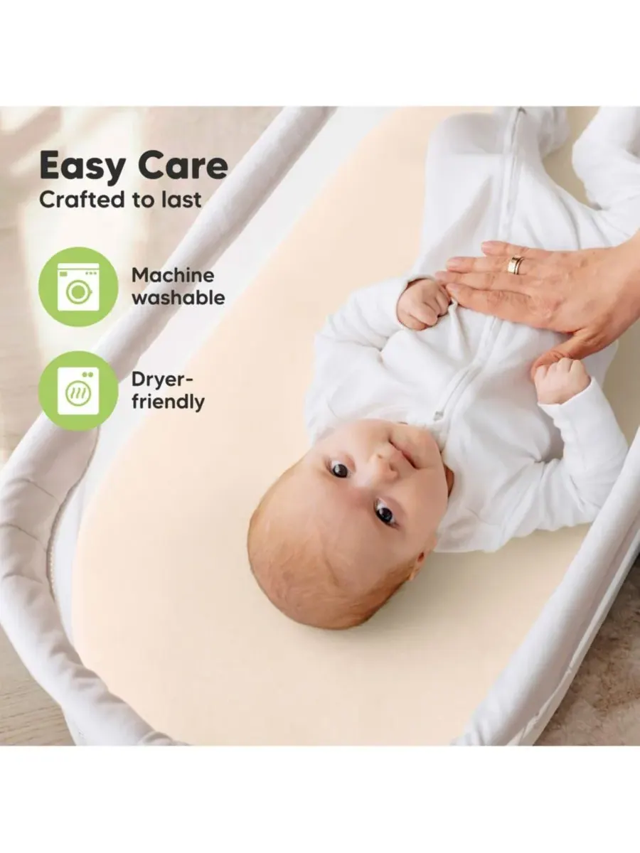 Комплект из 2 простыней для детской люльки Soothe, простыни для матраса прикроватной люльки — изображение 7 из 9, розовый
