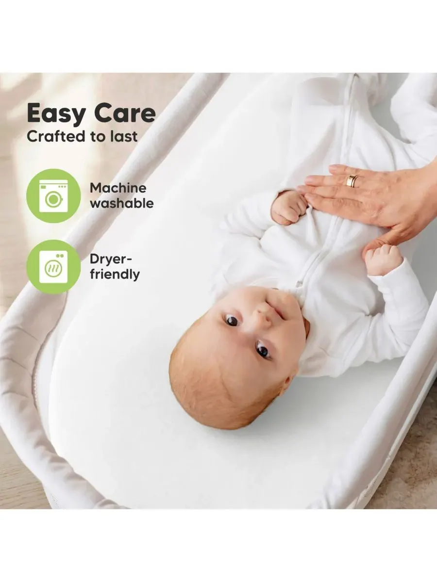 Комплект из 2 простыней для детской люльки Soothe, простыни для матраса прикроватной люльки — изображение 7 из 9, розовый