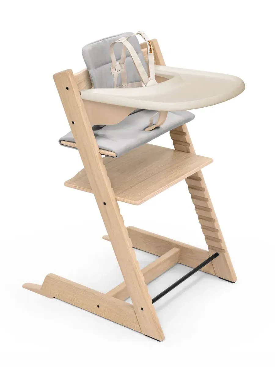 Детский стульчик для кормления Baby Tripp Trapp, подушка и поднос Stokke — коричневый