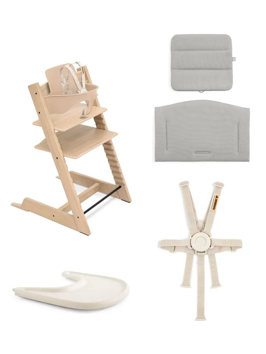Детский стульчик для кормления Baby Tripp Trapp, подушка и поднос Stokke — изображение 2 из 7, коричневый