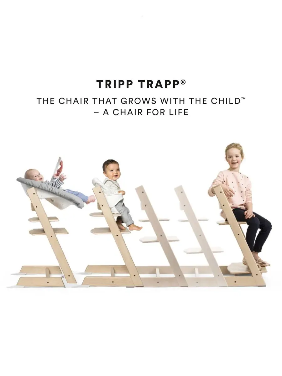 Детский стульчик для кормления Baby Tripp Trapp, подушка и поднос Stokke — изображение 4 из 6, белый