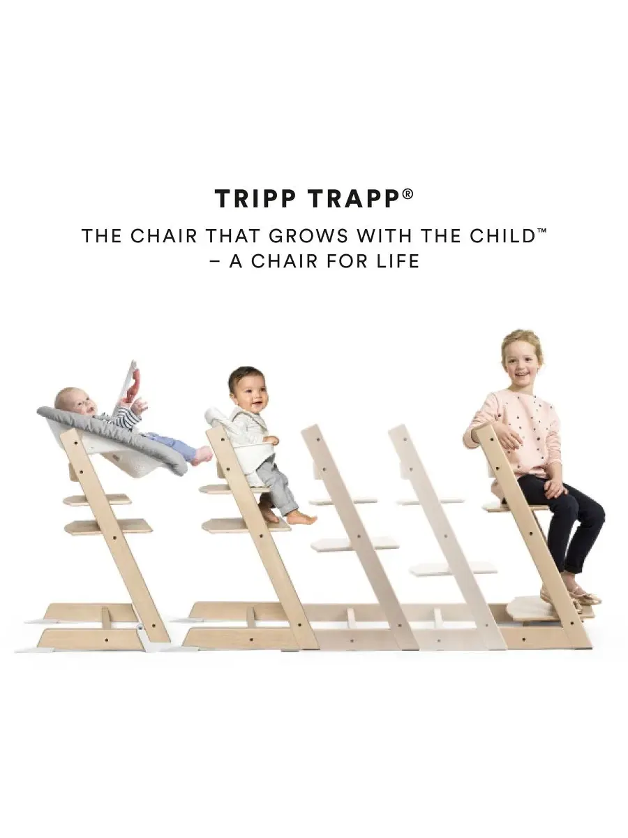 Детский стульчик для кормления Baby Tripp Trapp, подушка и поднос Stokke — изображение 5 из 6, белый
