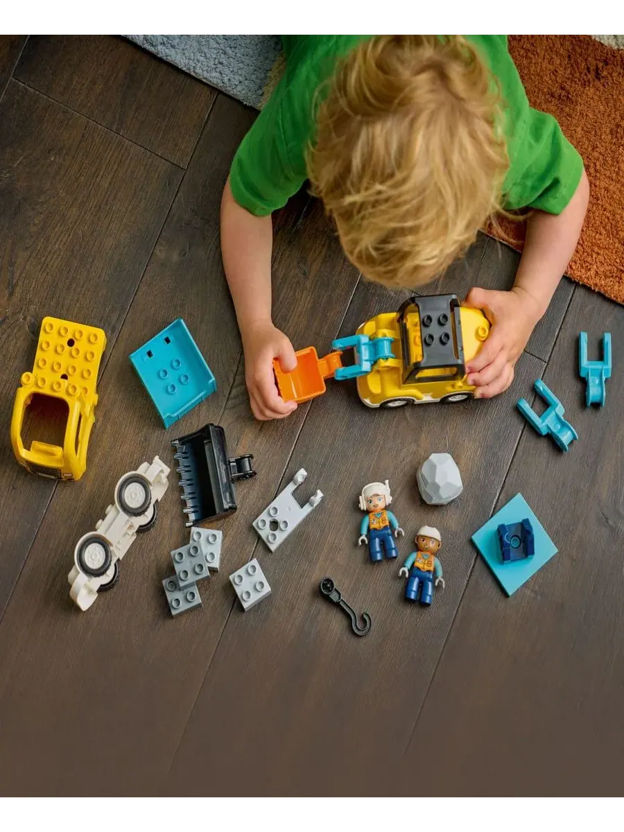 Конструктор LEGO DUPLO Town 3 in 1 Construction Vehicles Building Kit 10475, 22 детали LEGO — изображение 3 из 6, нет цвета
