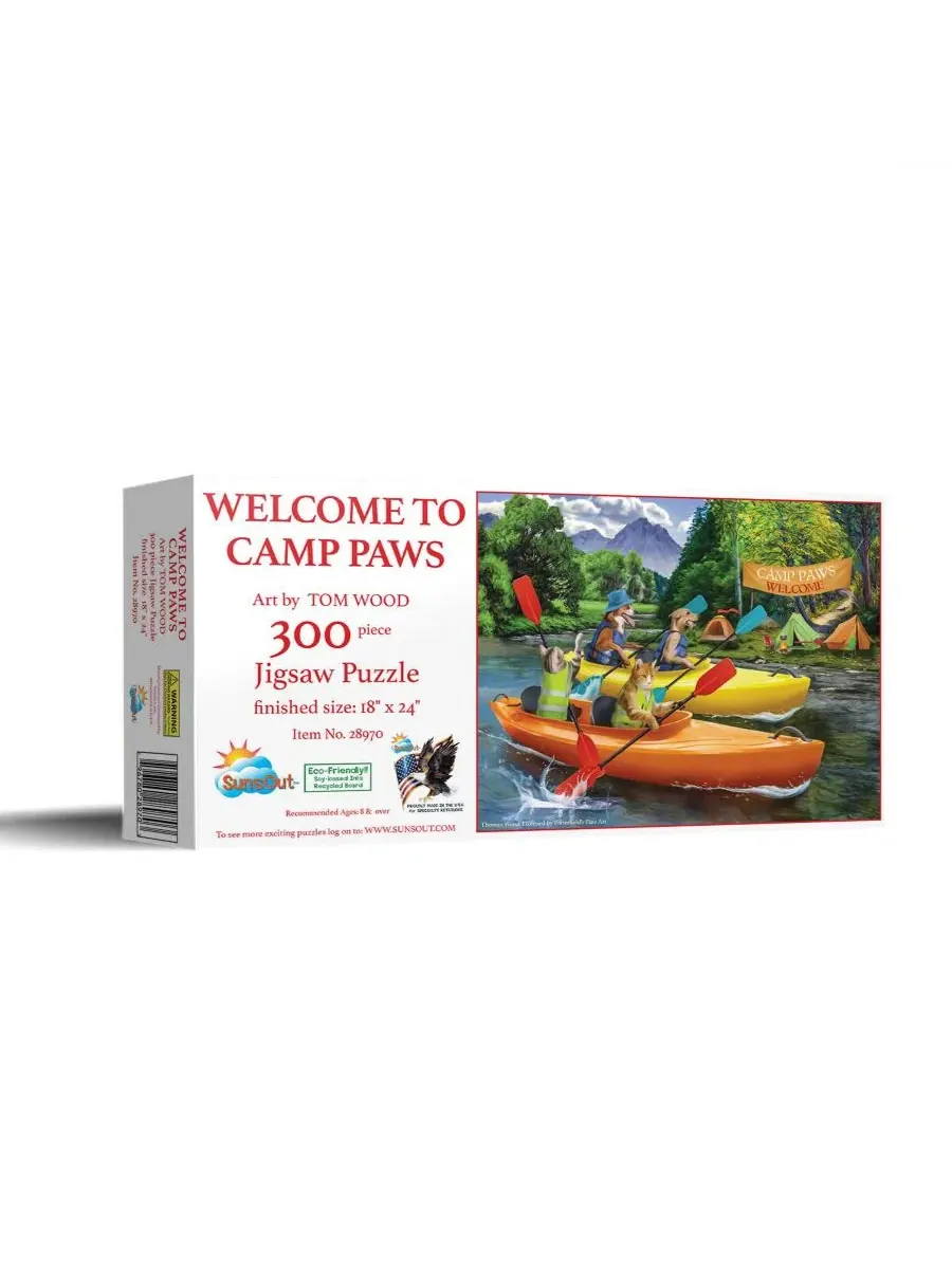 Добро пожаловать в пазл Camp Paws из 300 деталей для взрослых Sunsout