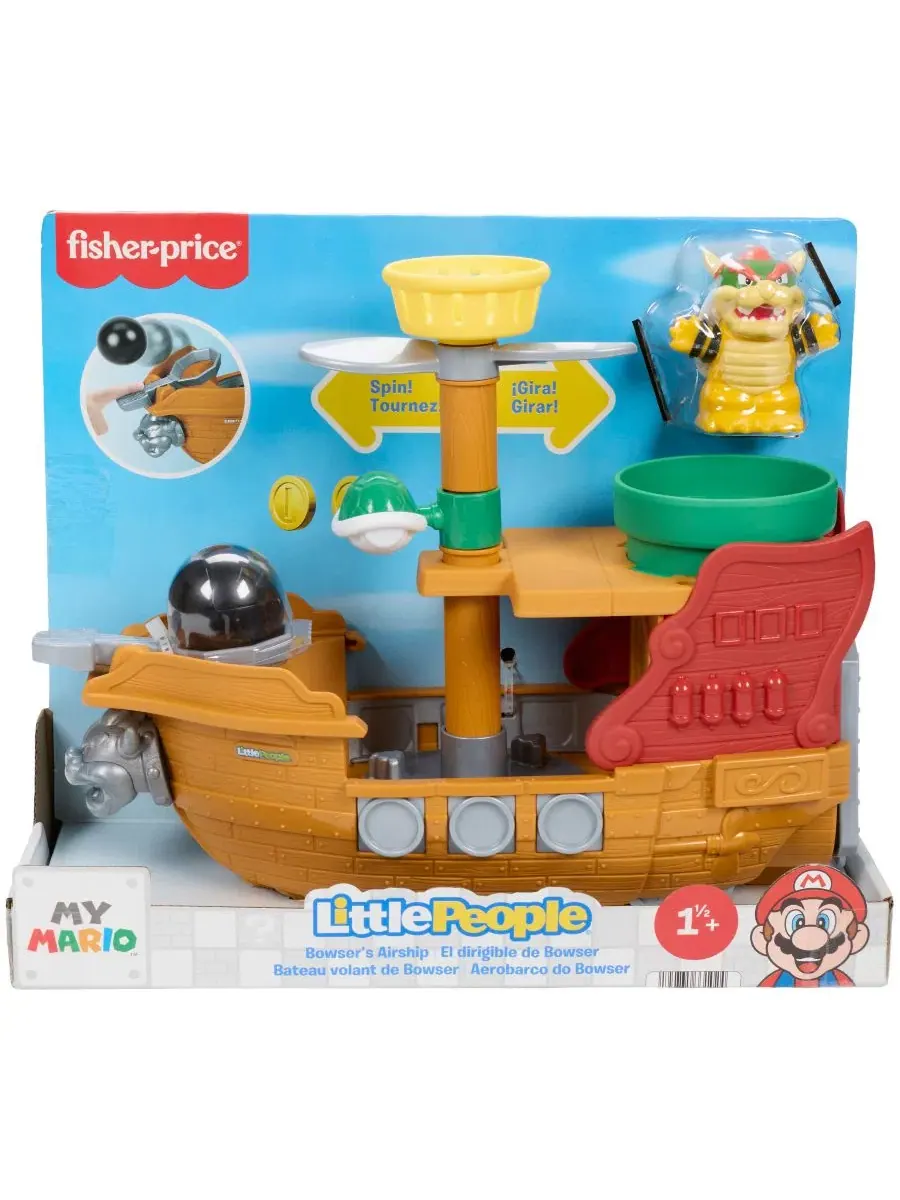 Игровой набор Little People My Mario Bowser's Airship с фигуркой, корабль, 1 фигурка, 1 игровой